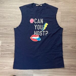 Addicted Brands Navy Tank Top with Graphic Print